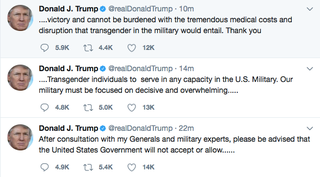 Illustration for article titled The Bogus Rationale for Trump's Trans Military Ban Is Some Bigoted Bullshit